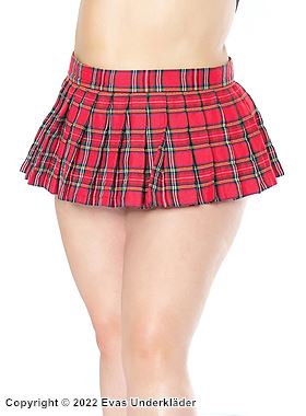 Pleated skirt, scott-checkered pattern, plus size